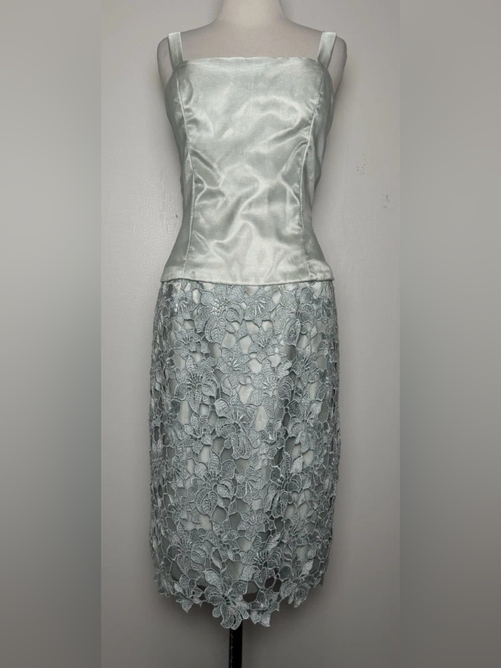 Atelier Alyce Blue Lace Dress & Jacket Set Size 8 Formal Evening